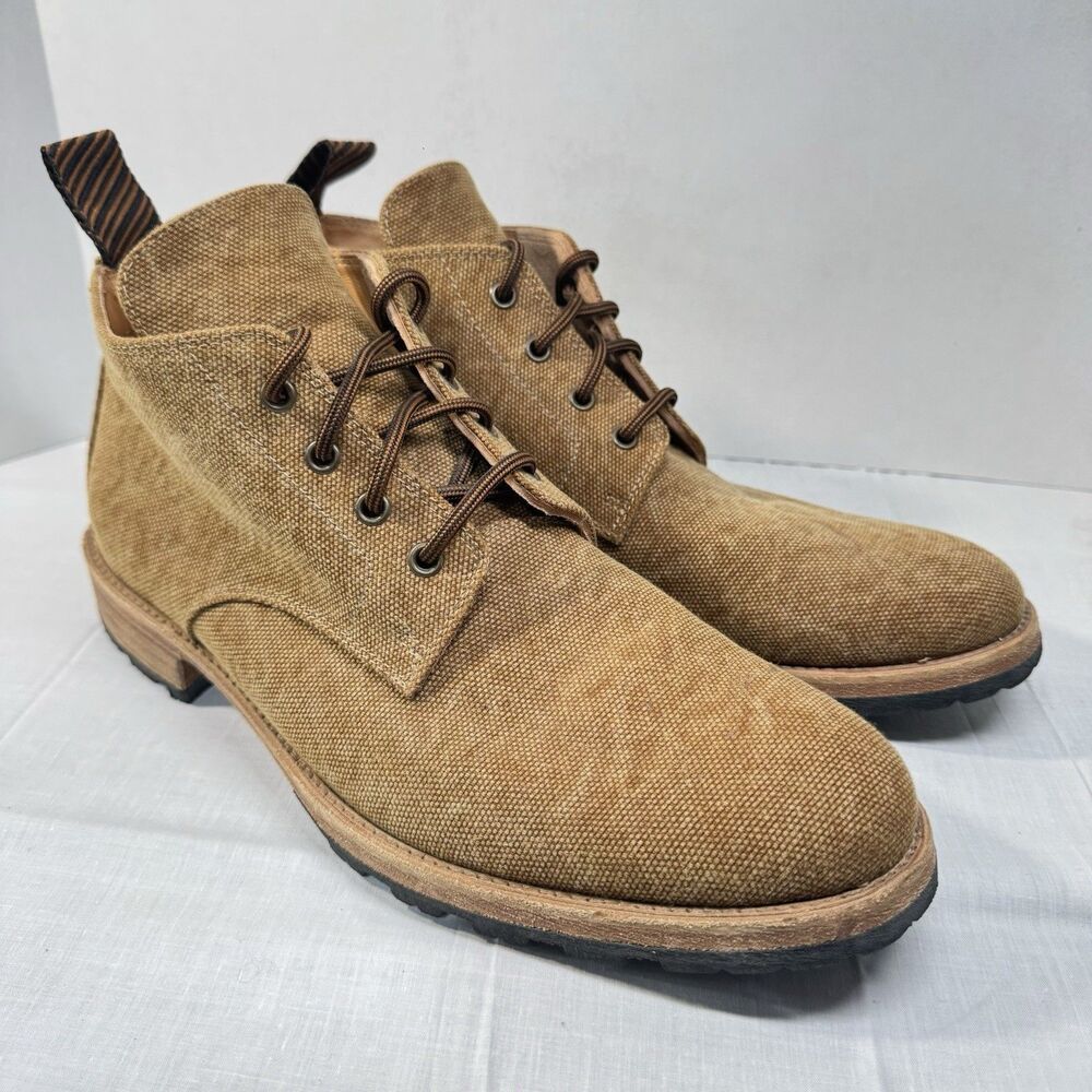 Billy Reid Canvas Chukka Boots Mens 10 Heavyweight Brown* Made In Itay Hand Made